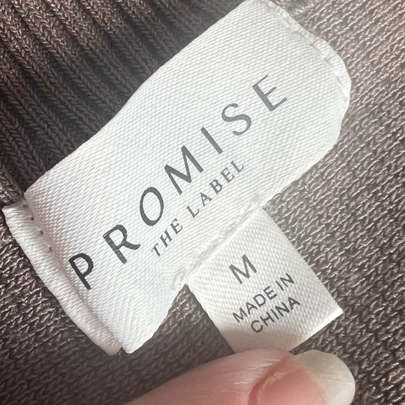 Promise Gray Ribbed Henley Top - Picture 3 of 4